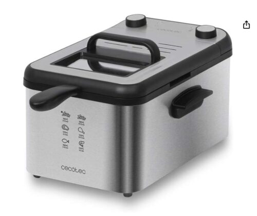 Freidora eléctrica Cecotec CleanFry 3000 Full INOX 3L 2400W