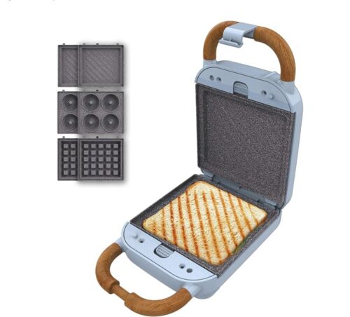 ProductoSandwichera Cecotec Rock'Ntoast Retro One Blue 700W 3 placas intercambiables