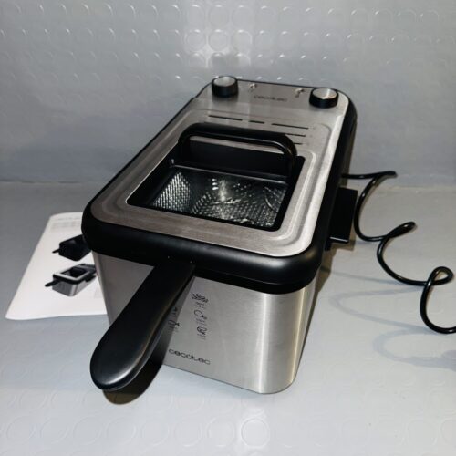 Freidora eléctrica Cecotec CleanFry 3000 Full INOX 3L 2400W