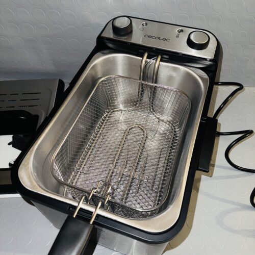 Freidora eléctrica Cecotec CleanFry 3000 Full INOX 3L 2400W