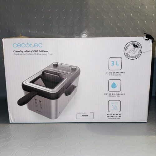 Freidora eléctrica Cecotec CleanFry 3000 Full INOX 3L 2400W