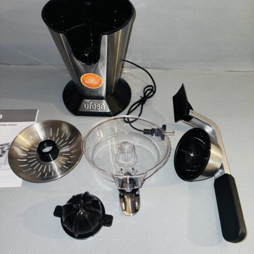 Exprimidor eléctrico brazo Ufesa EX4950 600W doble cono acero inox