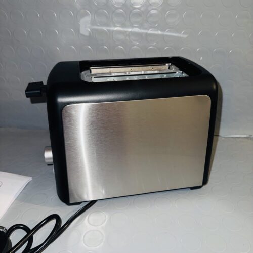 Tostadora Amazon Basics 2 rebanadas 800W 7 niveles ranuras extra anchas