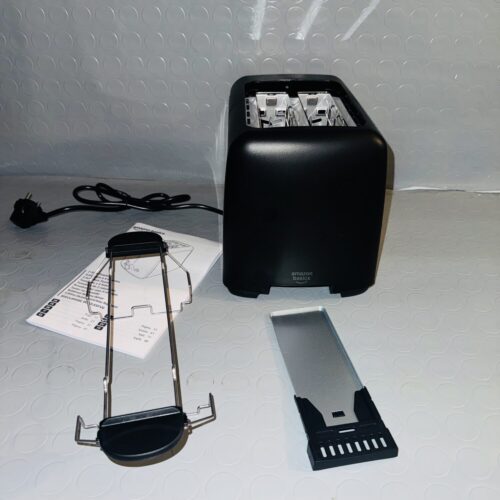 Tostadora Amazon Basics 2 rebanadas 800W 7 niveles ranuras extra anchas